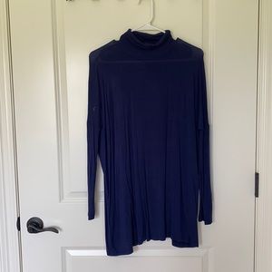 Small navy blue boutique turtleneck